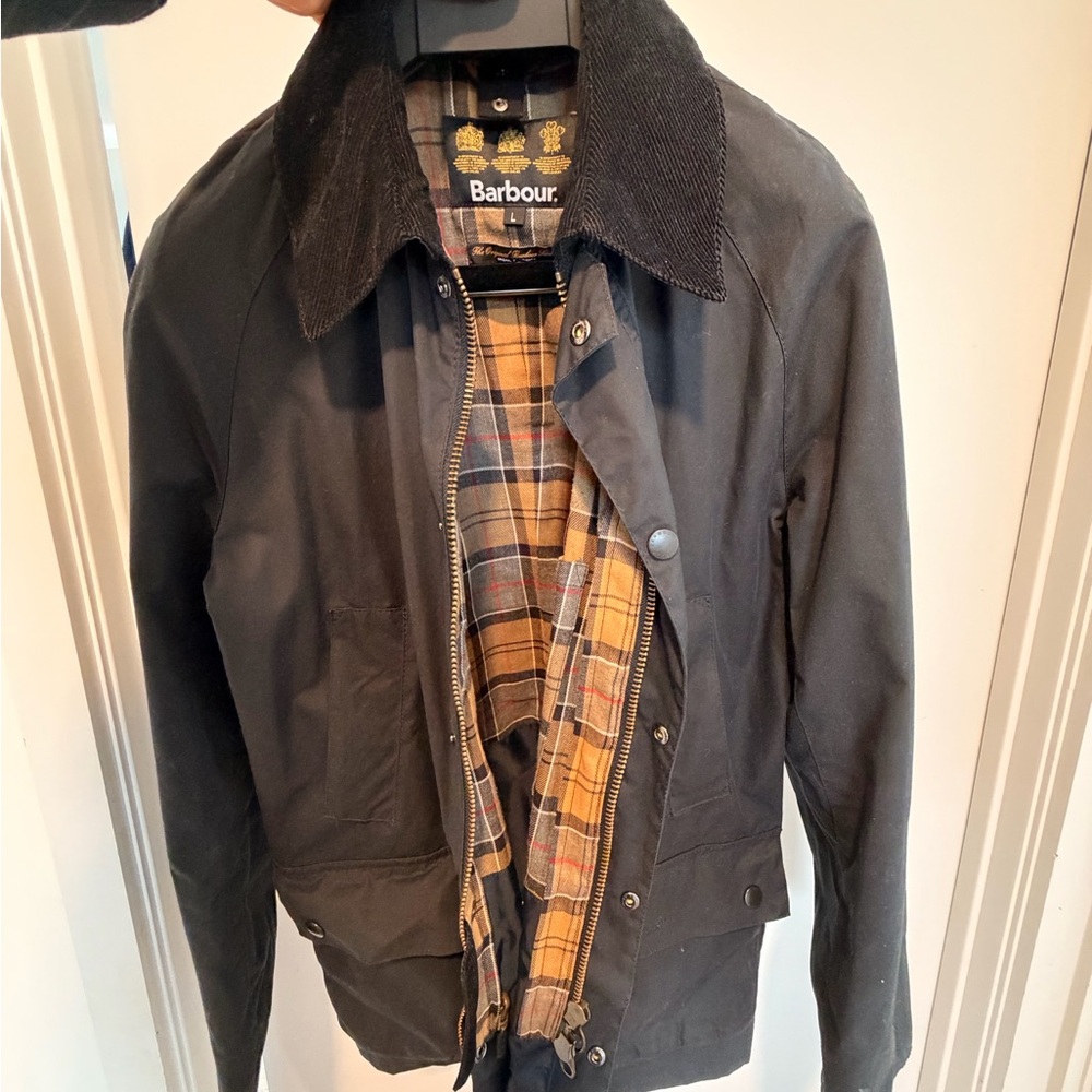 Barbour Navy Blue Ashby Wax Jacket - Large